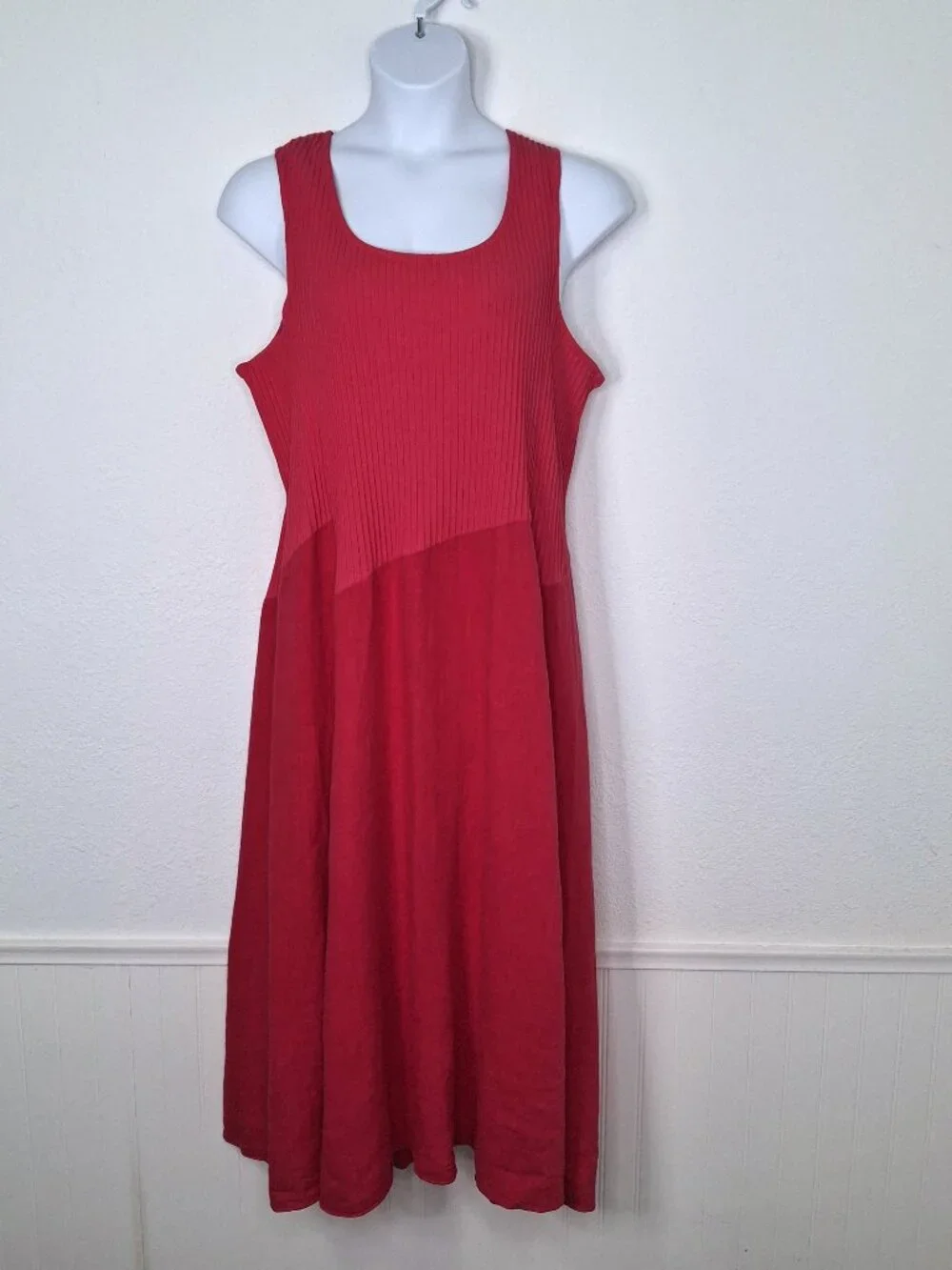 Fenini 100% Linen Cotton Dress Midi Sz XL Convertible Sundress Lagenlook Coastal
